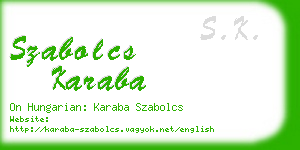 szabolcs karaba business card